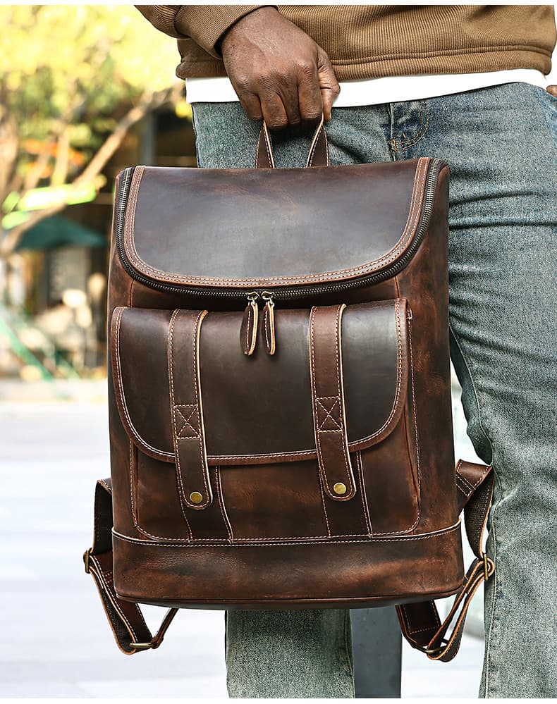 メンズリュック レトロ風アンティーク調革リュック