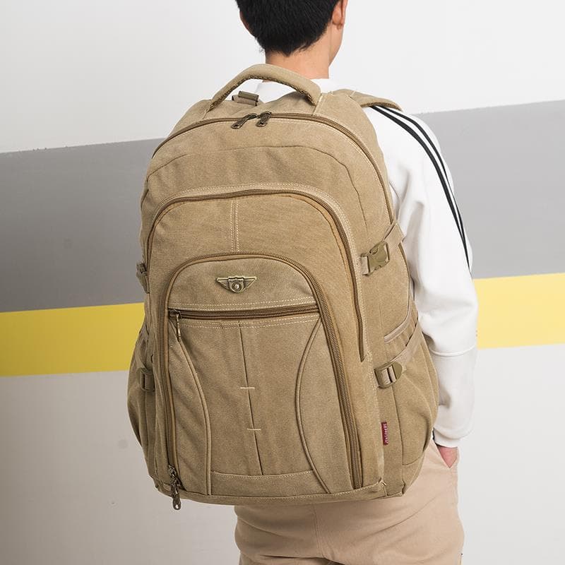 メンズリュック 多機能収納 耐久性キャンバスリュック