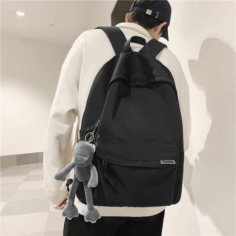 メンズリュック ぬいぐるみチャーム付き学生リュック