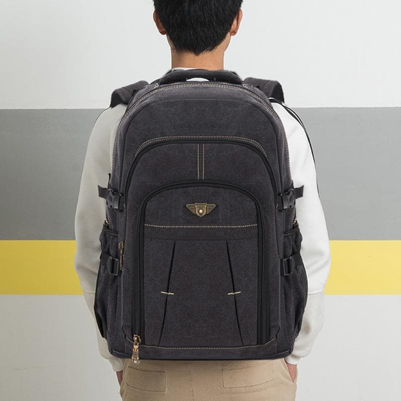 メンズリュック 多機能収納 耐久性キャンバスリュック