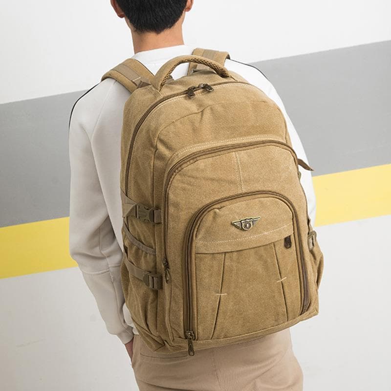 メンズリュック 多機能収納 耐久性キャンバスリュック